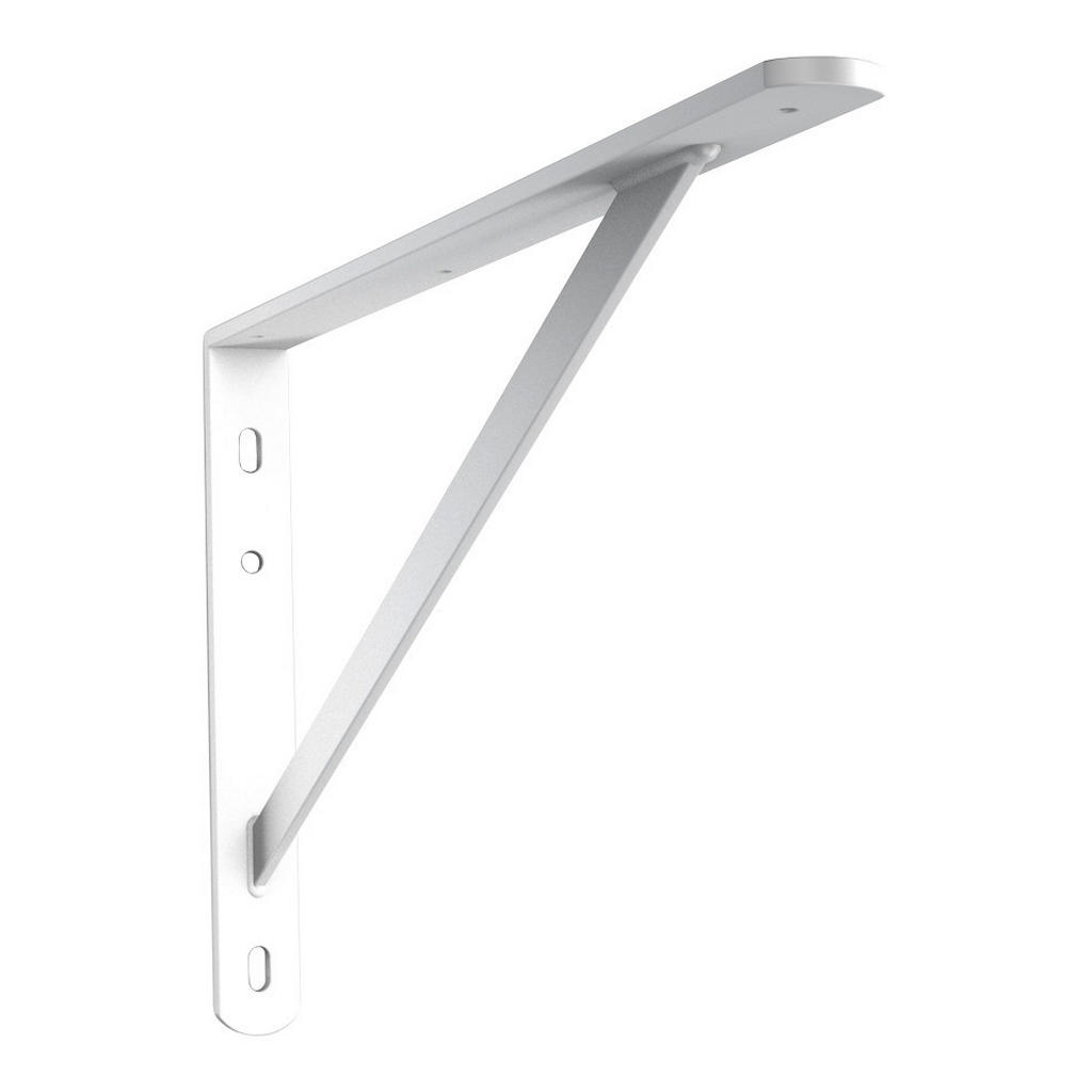 Fachbodenhalter Obelix Metall Weiß L: 30 cm