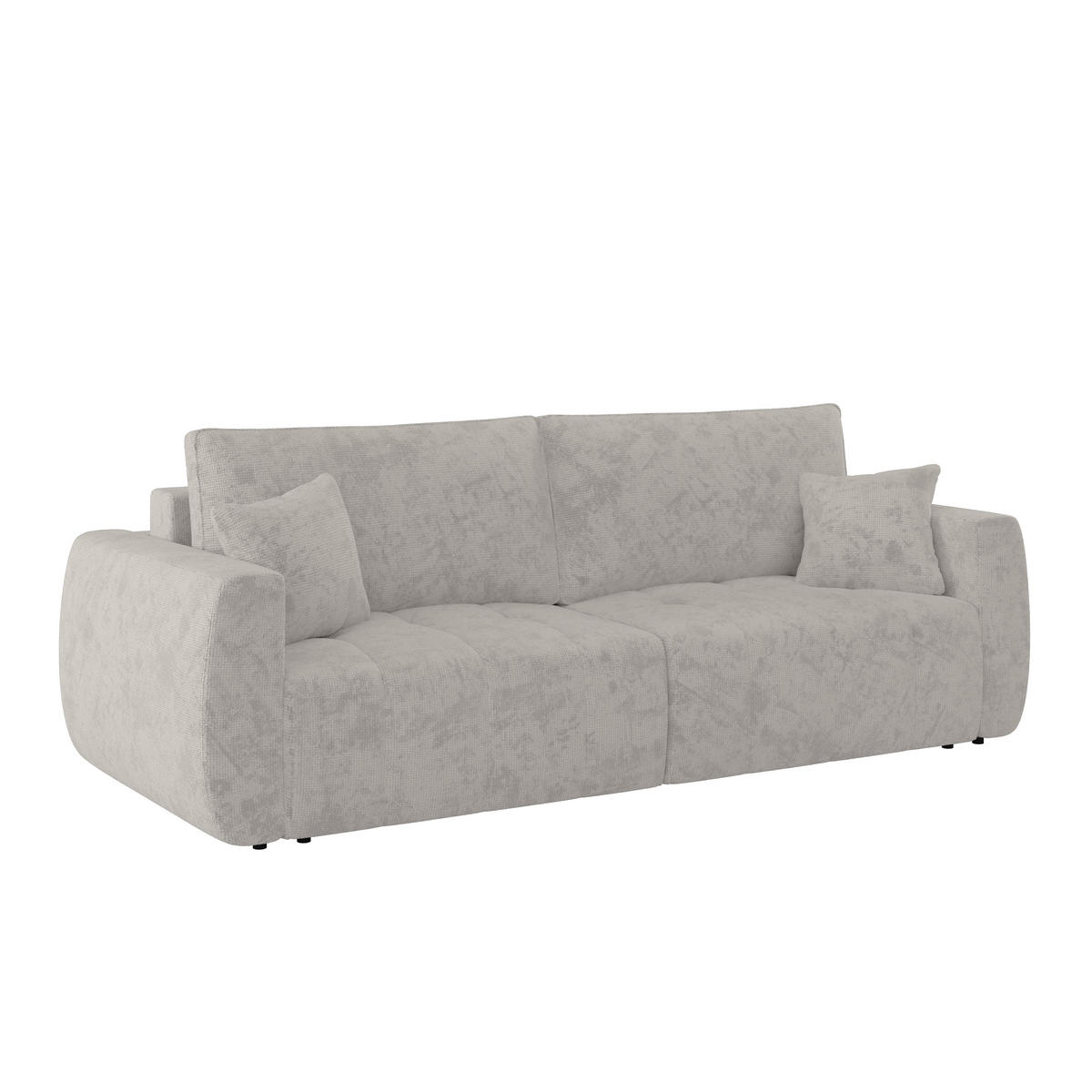 SCHLAFSOFA  mit Stoffauswahl Webstoff Hellgrau  - Hellgrau/Schwarz, MODERN, Holz/Textil (245/74-90/104cm) - MID.YOU