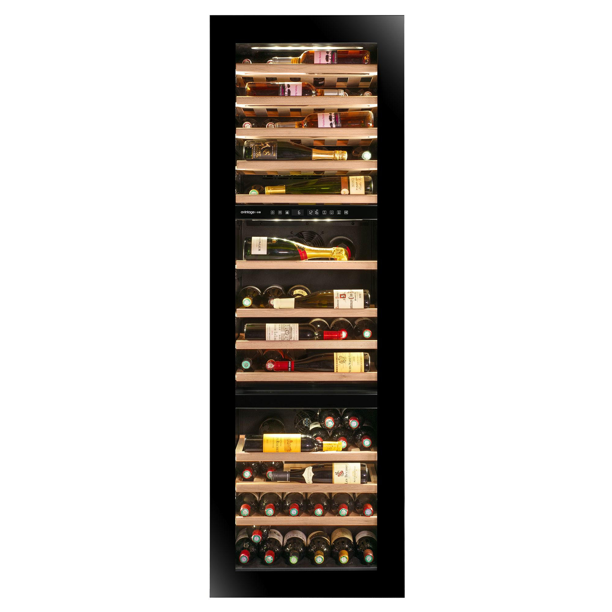 WEINKÜHLSCHRANK AVI178PLATINUM  - Schwarz, Basics, Glas/Holz (59,0/178,3/56,6cm)