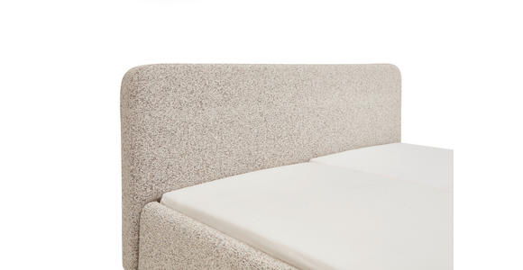 POLSTERBETT gepolstertes Kopfteil, Lattenrost, Bettkasten Beige 160/200 cm  - Eichefarben/Birkefarben, Design, Holz/Textil (160/200cm) - Xora