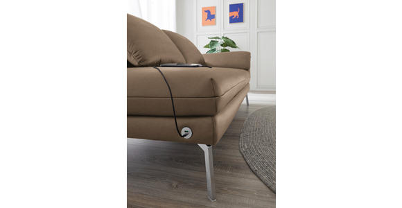 RÉCAMIERE in Echtleder Hellbraun - Chromfarben/Hellbraun, Design, Leder/Metall (209/85-109/95-16cm) - Dieter Knoll