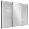 SCHWEBETÜRENSCHRANK in Grau, Weiss  - Chromfarben/Weiss, Konventionell, Glas/Holzwerkstoff (250/217/67cm) - Dieter Knoll