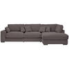 ECKSOFA in Cord Dunkelgrau  - Dunkelgrau/Schwarz, Design, Kunststoff/Textil (340/205cm) - Lomoco
