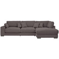 ECKSOFA in Cord Dunkelgrau  - Dunkelgrau/Schwarz, Design, Kunststoff/Textil (340/205cm) - Lomoco