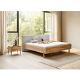 BETT 180/200 cm,  in Grau, Hellbraun,  - Hellbraun/Grau, Natur, Holz/Textil (180/200cm) - Linea Natura
