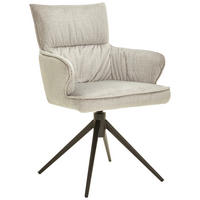 ARMLEHNSTUHL  in Eisen Velours  - Hellgrau/Schwarz, Design, Textil/Metall (58/91/62cm) - Dieter Knoll