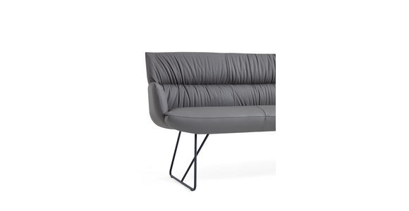 SITZBANK 200/89/66 cm Echtleder Anthrazit, Schwarz  - Anthrazit/Schwarz, Design, Leder/Metall (200/89/66cm) - Dieter Knoll