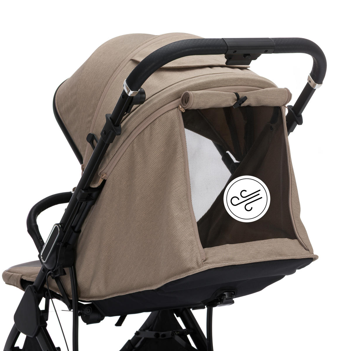 KIŠOBRAN KOLICA   - crna/taupe, Basics, tekstil/metal (73/55/107cm) - Fillikid