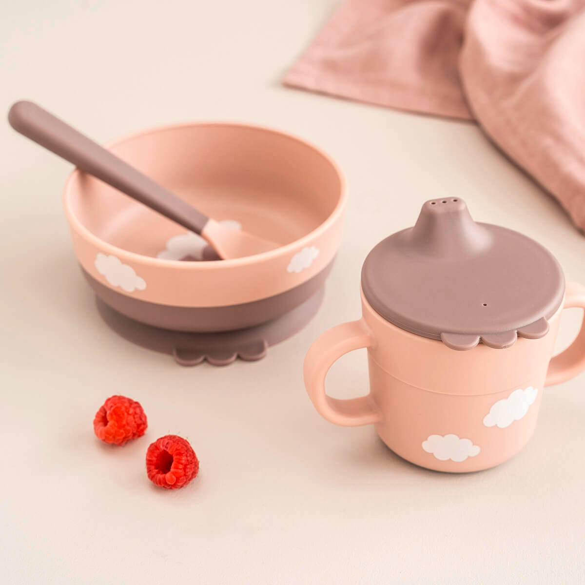KINDERGESCHIRRSET 3-teilig  - Hellrosa, Basics, Kunststoff (26/14,50/10,50cm) - done by deer