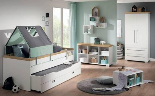 SIDEBOARD KIRA in 135,3/76,6/37,9 cm - Eichefarben/Silberfarben, Design, Holzwerkstoff (135,3/76,6/37,9cm) - Paidi