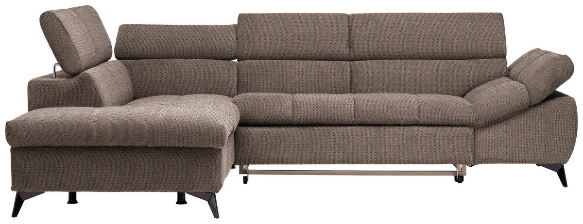 ECKSOFA  in Mikrofaser Taupe  210/279 cm  - Taupe/Schwarz, Design, Kunststoff/Textil (210/279cm) - Stylife