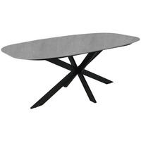 ESSTISCH oval Grau, Schwarz  - Schwarz/Grau, Design, Holzwerkstoff/Metall (180/100/76cm) - Carryhome