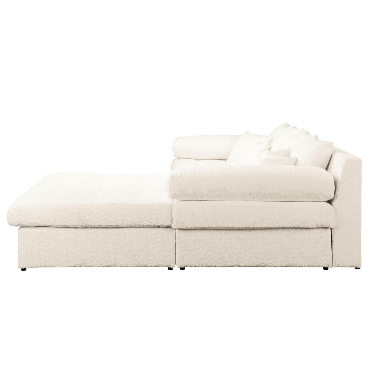 ECKSOFA Naomi Creme Chenille Rückenkissen  - Creme/Schwarz, Design, Kunststoff/Textil (284/243cm) - P & B