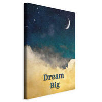 LEINWANDBILD Text, Nacht, Kinder 80/120/1,2 cm  - Sandfarben/Dunkelblau, Basics, Holz/Textil (80/120/1,2cm) - artgeist