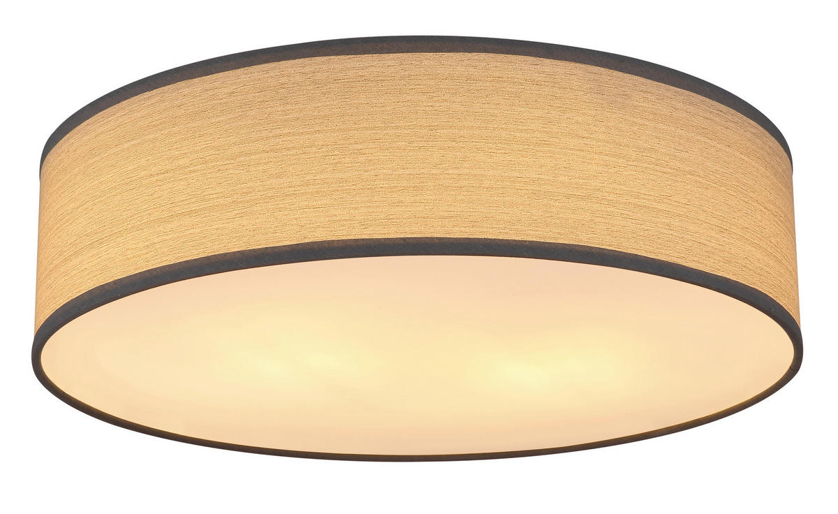 DECKENLEUCHTE VARIOS 38/10 cm   - Weiß/Grau, Design, Kunststoff/Metall (38/10cm) - Globo