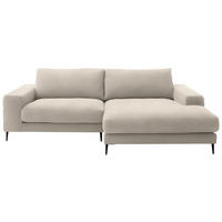 ECKSOFA in Flachgewebe Beige  253/177 cm  - Beige/Schwarz, Design, Textil/Metall (253/177cm) - Dieter Knoll