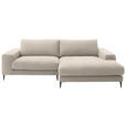 ECKSOFA  in Flachgewebe Beige  253/177 cm  - Beige/Schwarz, Design, Textil/Metall (253/177cm) - Dieter Knoll