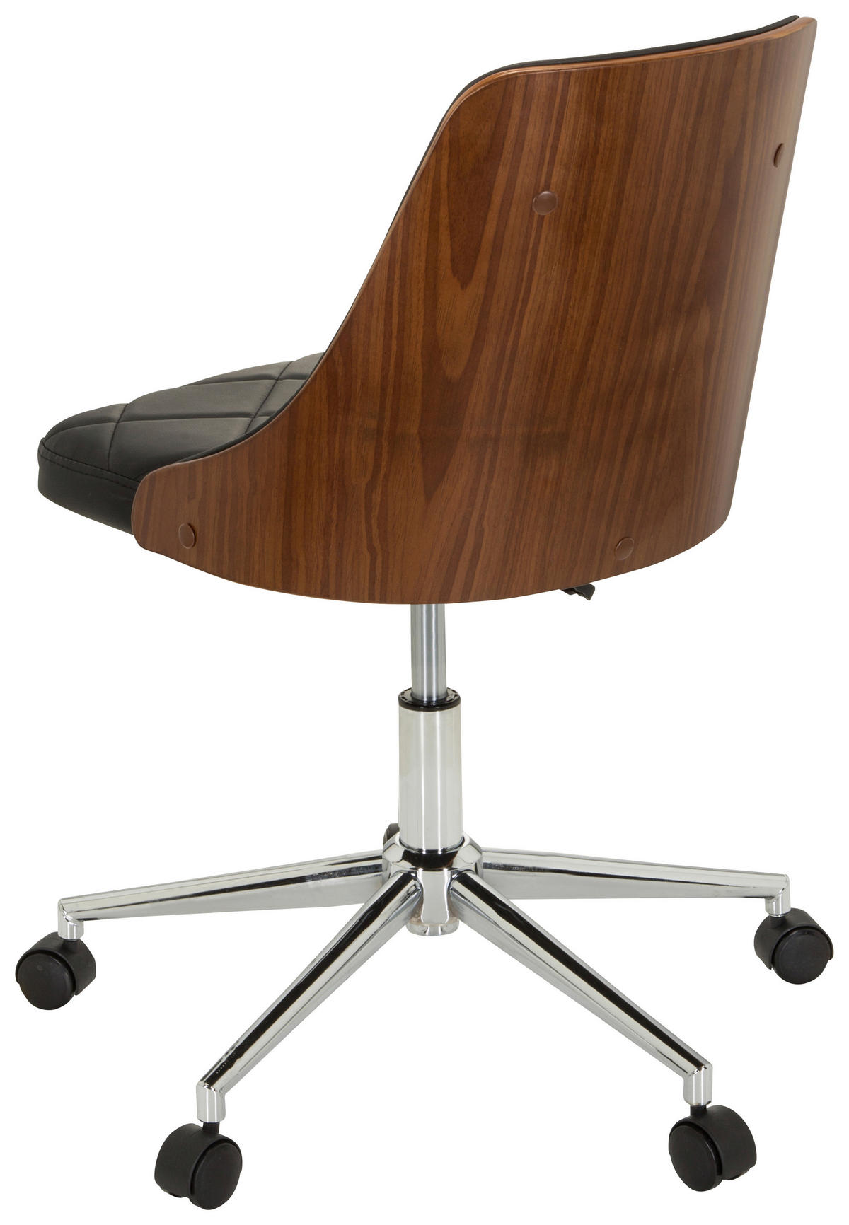 OTOČNÁ ŽIDLE, vzhled kůže, černá, barvy teak - barvy teak/černá, Moderní, kov/dřevo (68/83cm) - MID.YOU