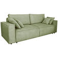 SCHLAFSOFA Cord Olivgrün  - Schwarz/Olivgrün, KONVENTIONELL, Kunststoff/Textil (240/89/100cm) - Carryhome