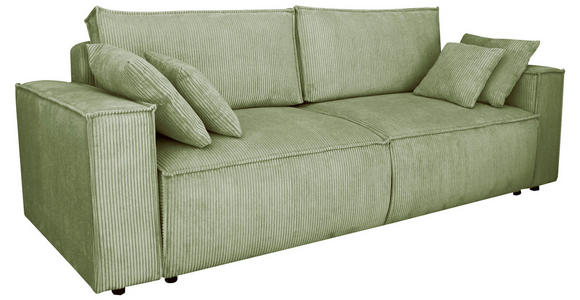 SCHLAFSOFA Cord Olivgrün - Schwarz/Olivgrün, KONVENTIONELL, Kunststoff/Textil (240/89/100cm) - Carryhome