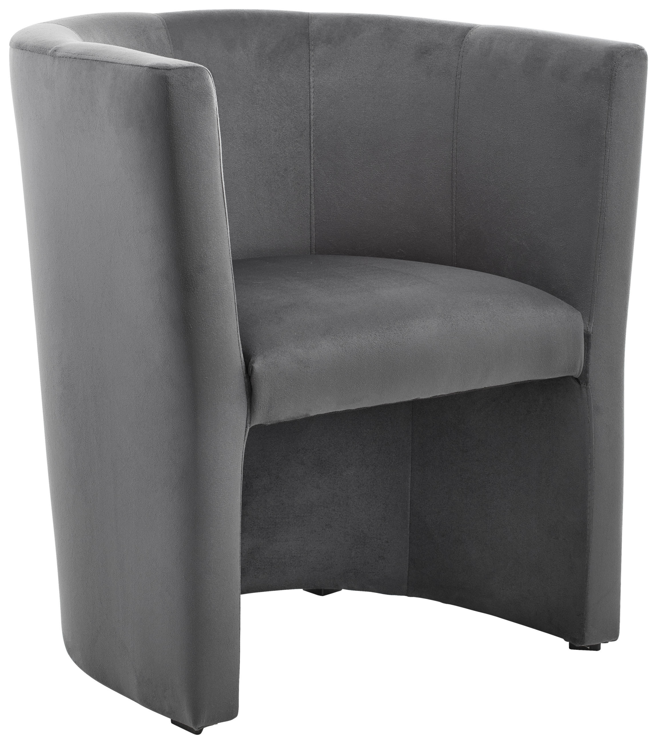 SESSEL Velours Anthrazit    - Anthrazit/Schwarz, Design, Kunststoff/Textil (68/76/60cm) - Carryhome