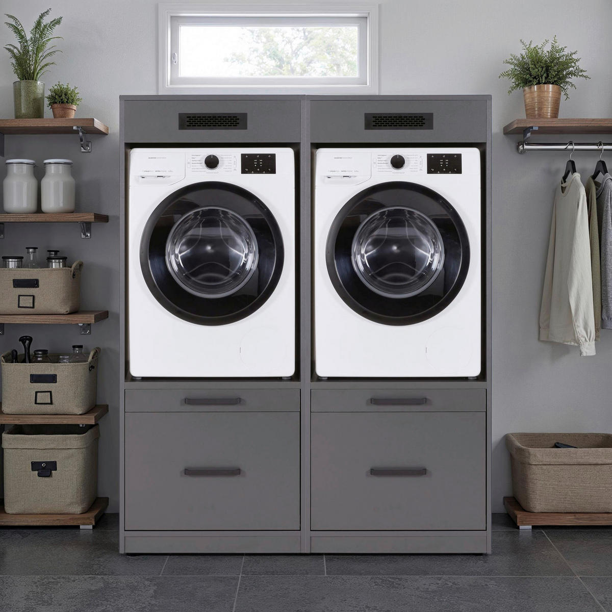 HAUSWIRTSCHAFTSRAUM 134/164/68 cm  in Anthrazit  - Anthrazit, MODERN, Holzwerkstoff (134/164/68cm) - home24