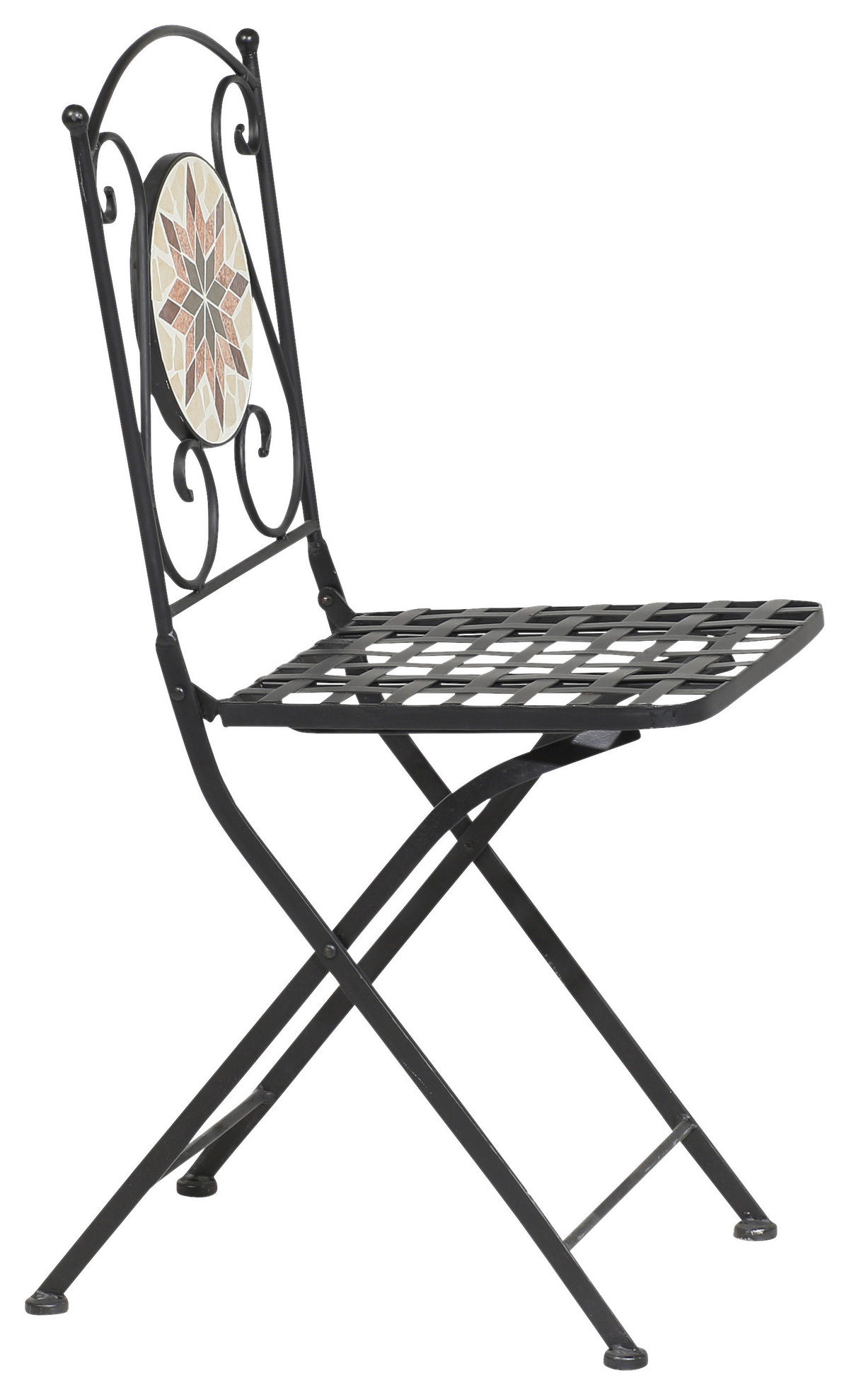 GARTENSTUHL Stahl Multicolor, Schwarz  - Multicolor/Schwarz, MODERN, Keramik/Metall (39/89,5/49,5cm) - Siena Garden