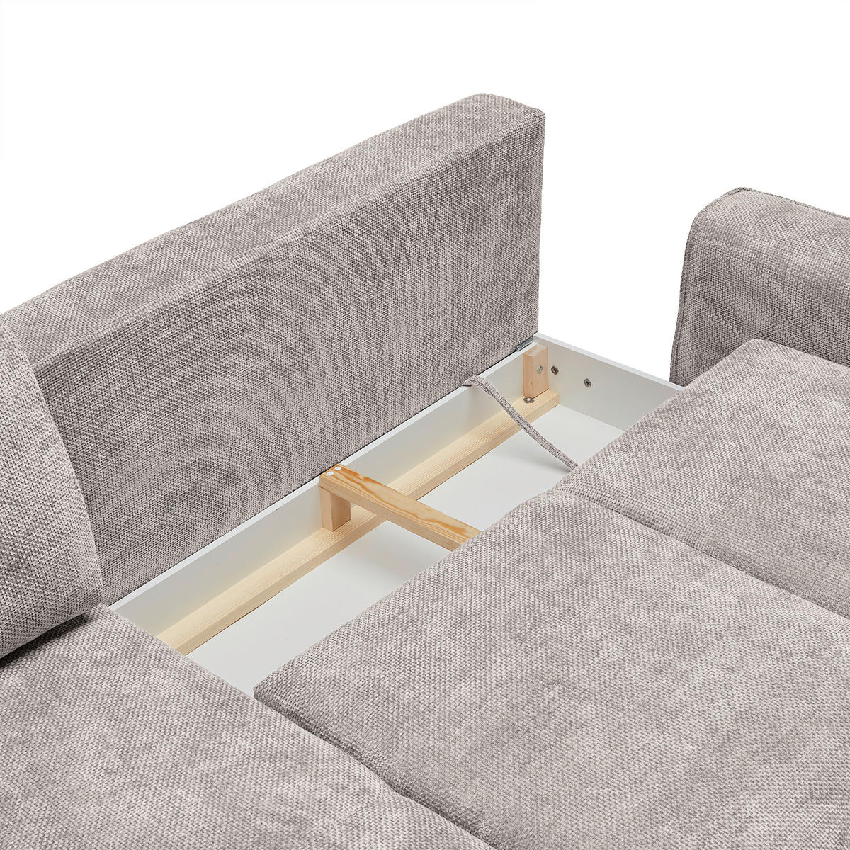 HÖRNSOFFA i vävt tyg taupe  - svart/taupe, Modern, metall/textil (164/255cm) - MID.YOU