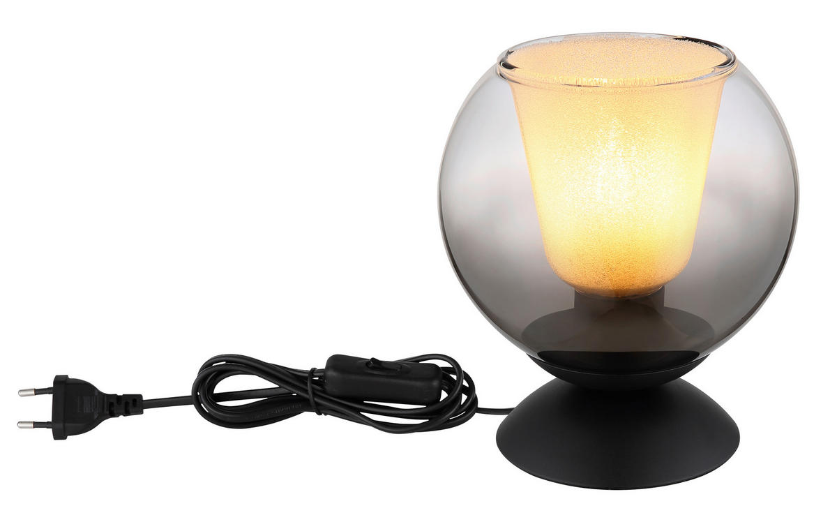 TISCHLEUCHTE - Klar/Schwarz, Basics, Glas/Textil (15/20.5cm) - Globo