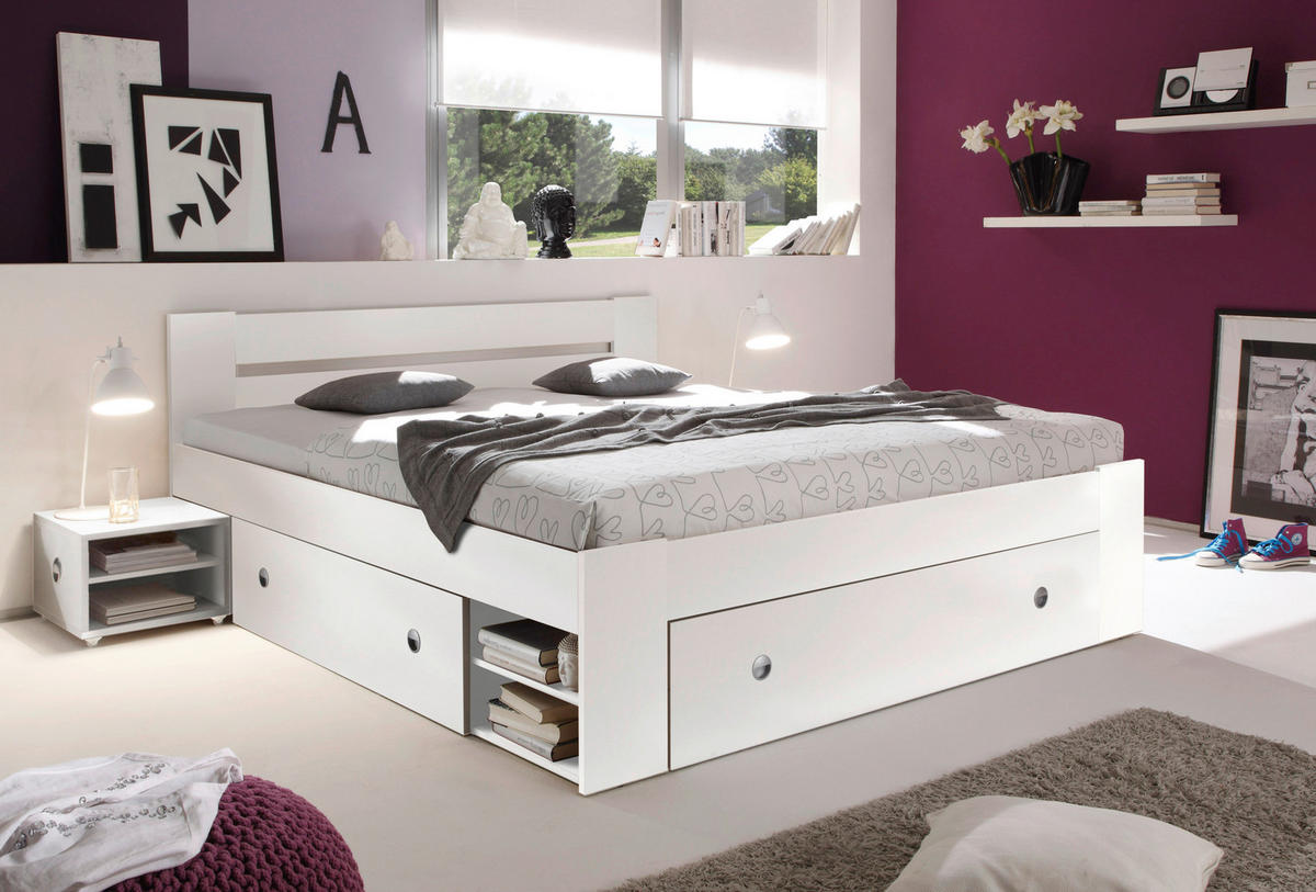 BETTANLAGE 180/200 cm  in Weiss   - Weiss, Modern (180/200cm) - MID.YOU