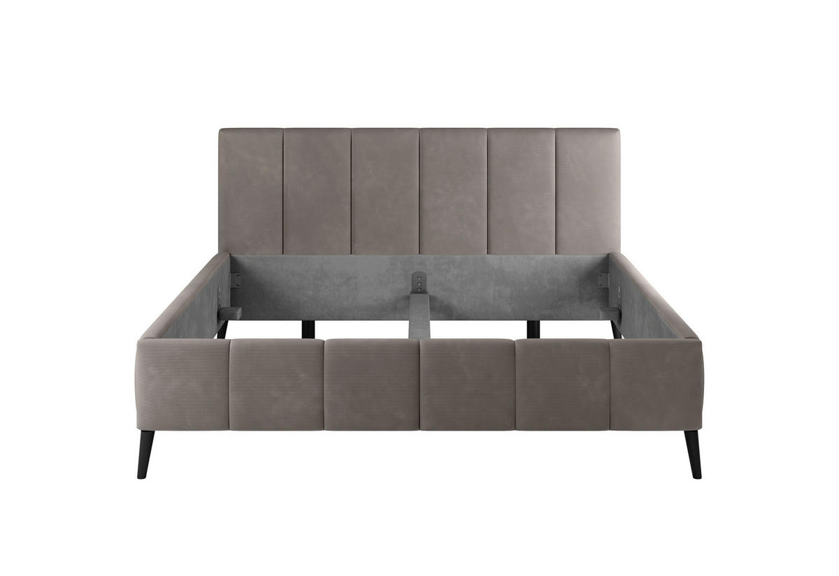 POLSTERBETT 160/200 cm  in Braun  - Schwarz/Naturfarben, Trend, Holz/Textil (160/200cm) - home24