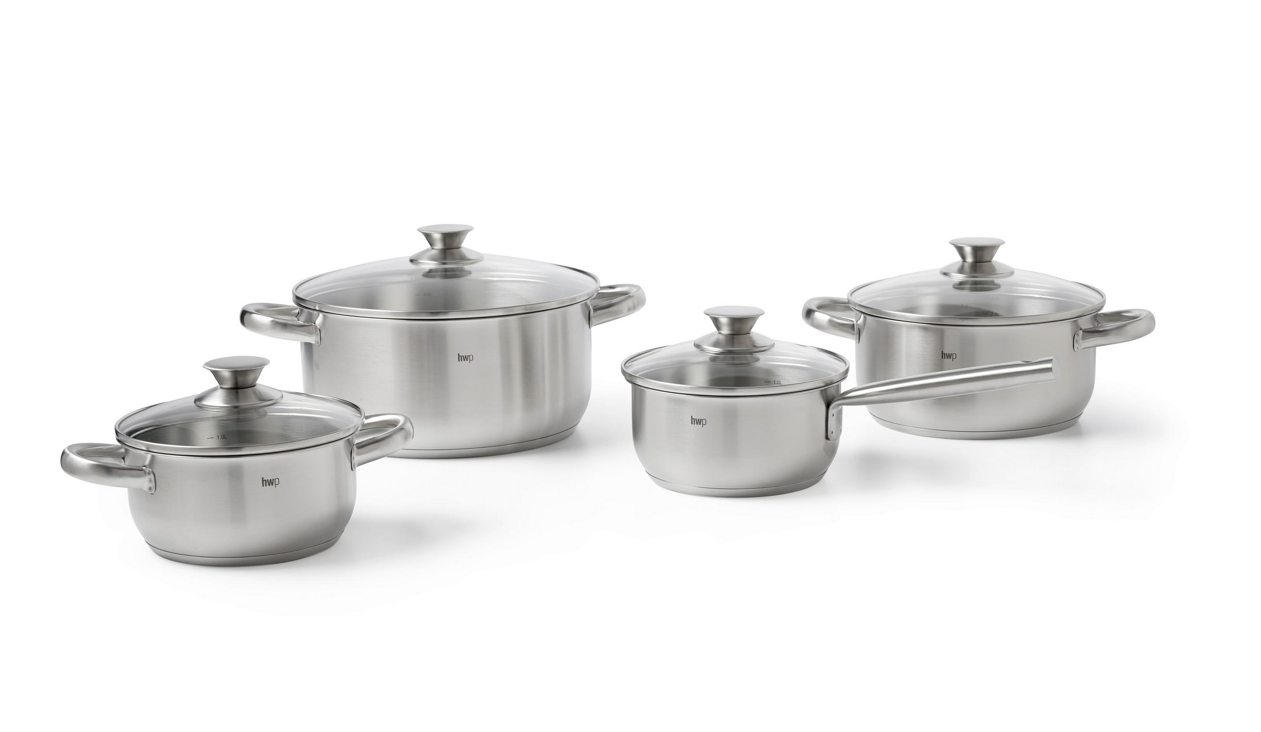SET LONACA ZA KUHANJE 4/1   - boje oplemenjenog čelika/prozirno, Basics, staklo/metal - Homeware Profession.