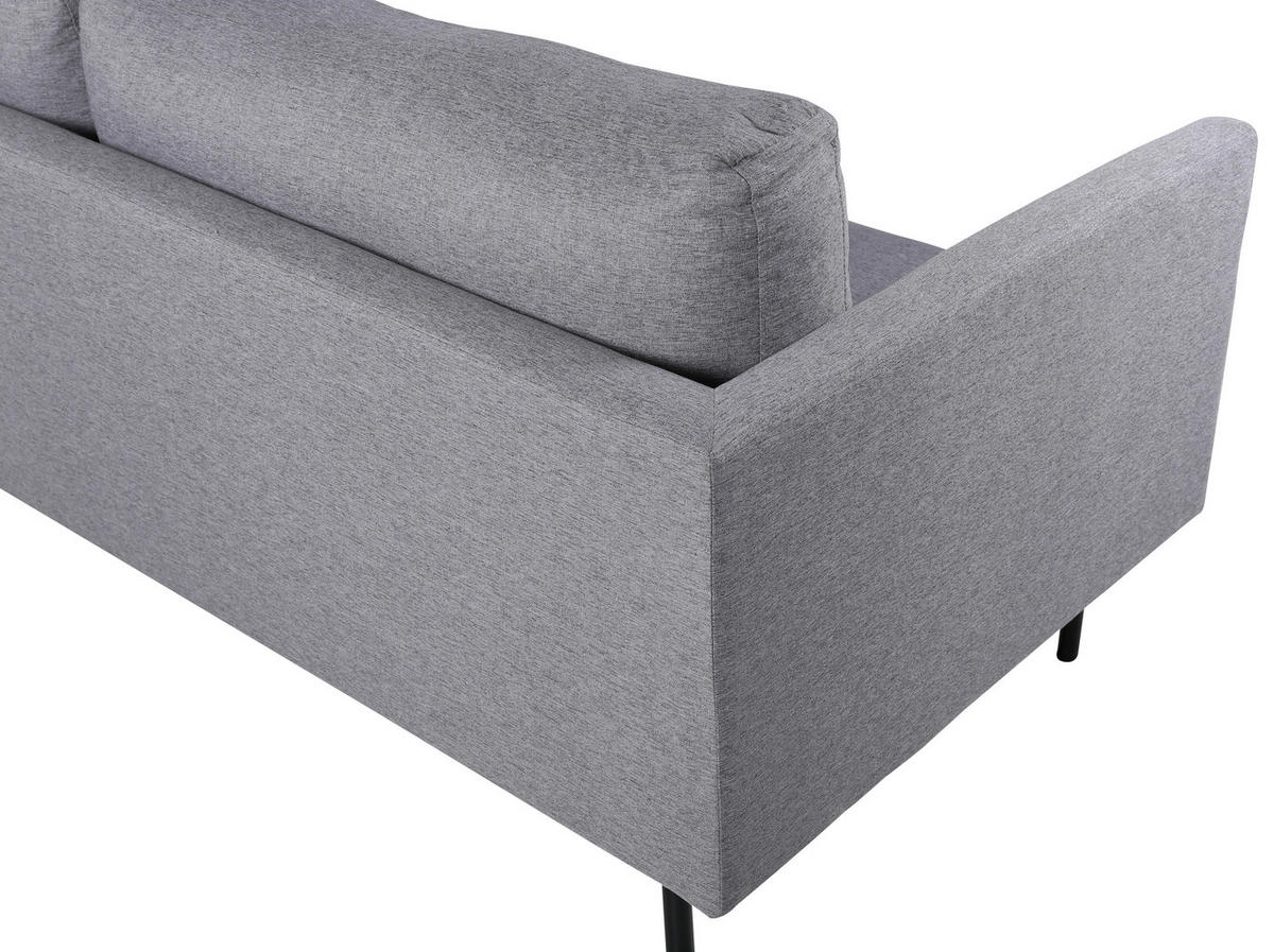 3-SITZER-SOFA Textilgeflecht Grau, Schwarz  - Schwarz/Grau, Design, Textil/Metall (260/78/80cm) - Livetastic