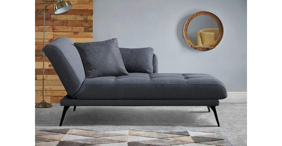 RÉCAMIERE Amira in Dunkelgrau  - Dunkelgrau/Schwarz, KONVENTIONELL, Textil/Metall (200/85/106cm) - Novel