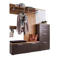 GARDEROBE 7-teilig  in 181/201/35 cm  - Eichefarben/Braun, Design, Glas/Holz (181/201/35cm) - Moderano