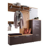 GARDEROBE 7-teilig  in 181/201/35 cm  - Eichefarben/Braun, Design, Glas/Holz (181/201/35cm) - Moderano