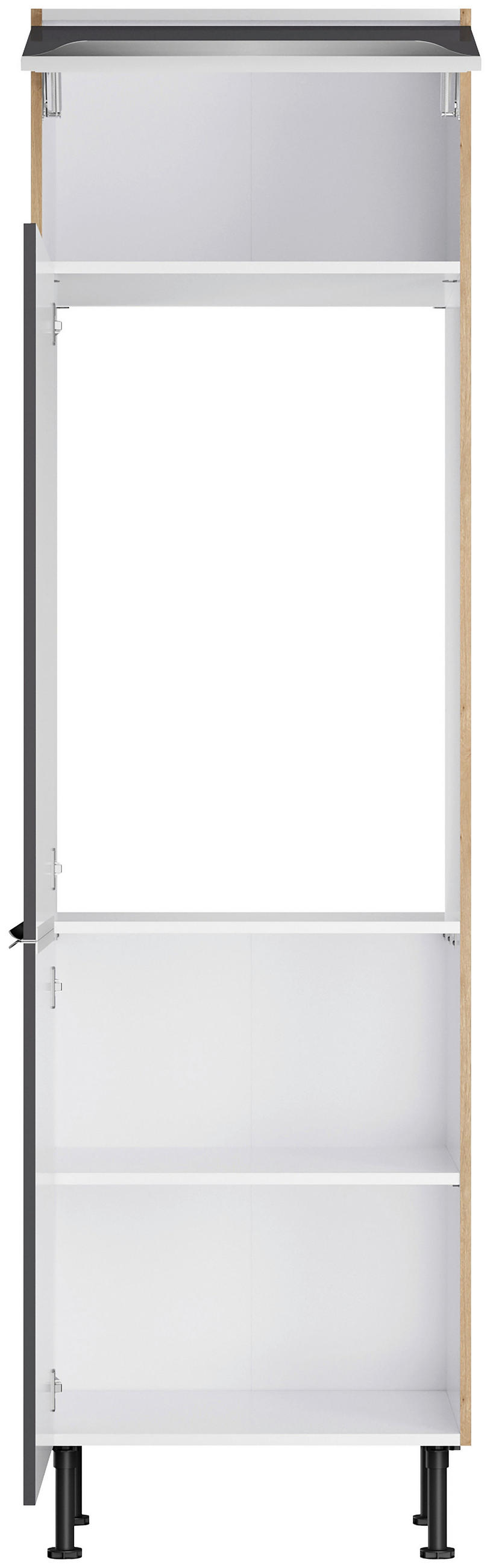 KÜCHENLEERBLOCK 270 cm   in Anthrazit, Eichefarben  - Edelstahlfarben/Eichefarben, Basics, Holzwerkstoff/Metall (270cm) - Optifit