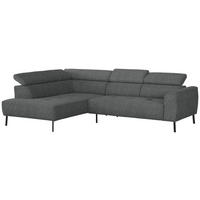 ECKSOFA Webstoff Dunkelgrau  - Dunkelgrau/Schwarz, Design, Textil/Metall (205/280cm) - Xora