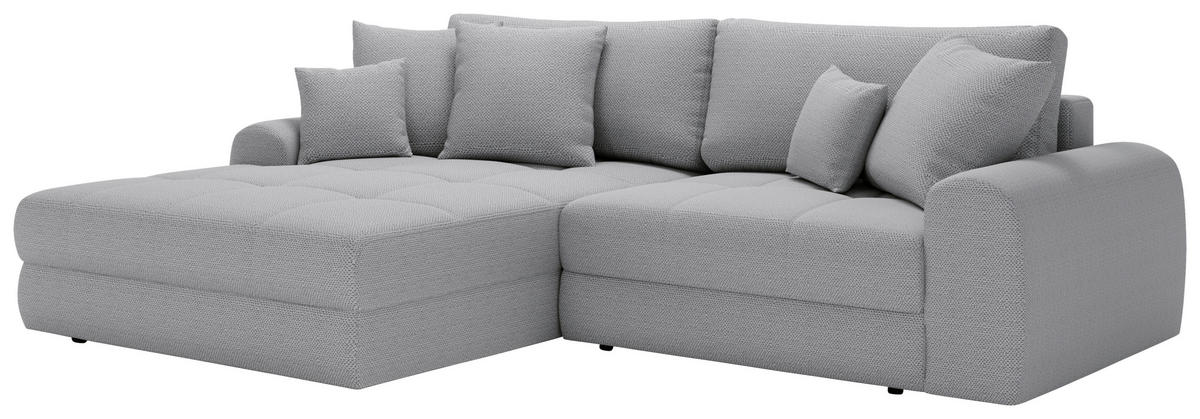 ECKSOFA LORSON Hellblau Struktur  - Beige/Schwarz, Design, Kunststoff/Textil (208/290cm) - Livetastic