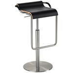 BARHOCKER in Metall, Leder Schwarz, Edelstahlfarben  - Edelstahlfarben/Schwarz, Design, Leder/Metall (47/70-97/42cm) - Novel
