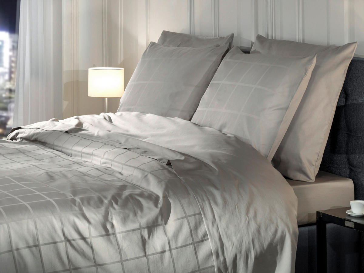 BETTWÄSCHE 2-teilig Diamante Makosatin 135/200 cm  - Grau, Basics, Textil (135/200cm)
