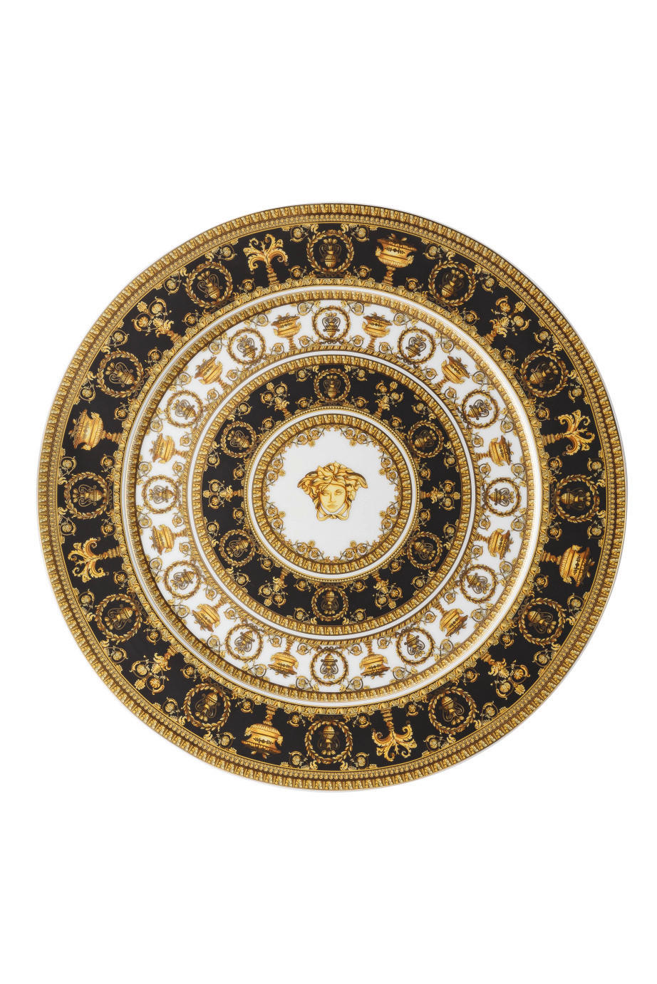 TANJIR  33 cm           - bela/braon, Konvencionalno, keramika (33cm) - Versace