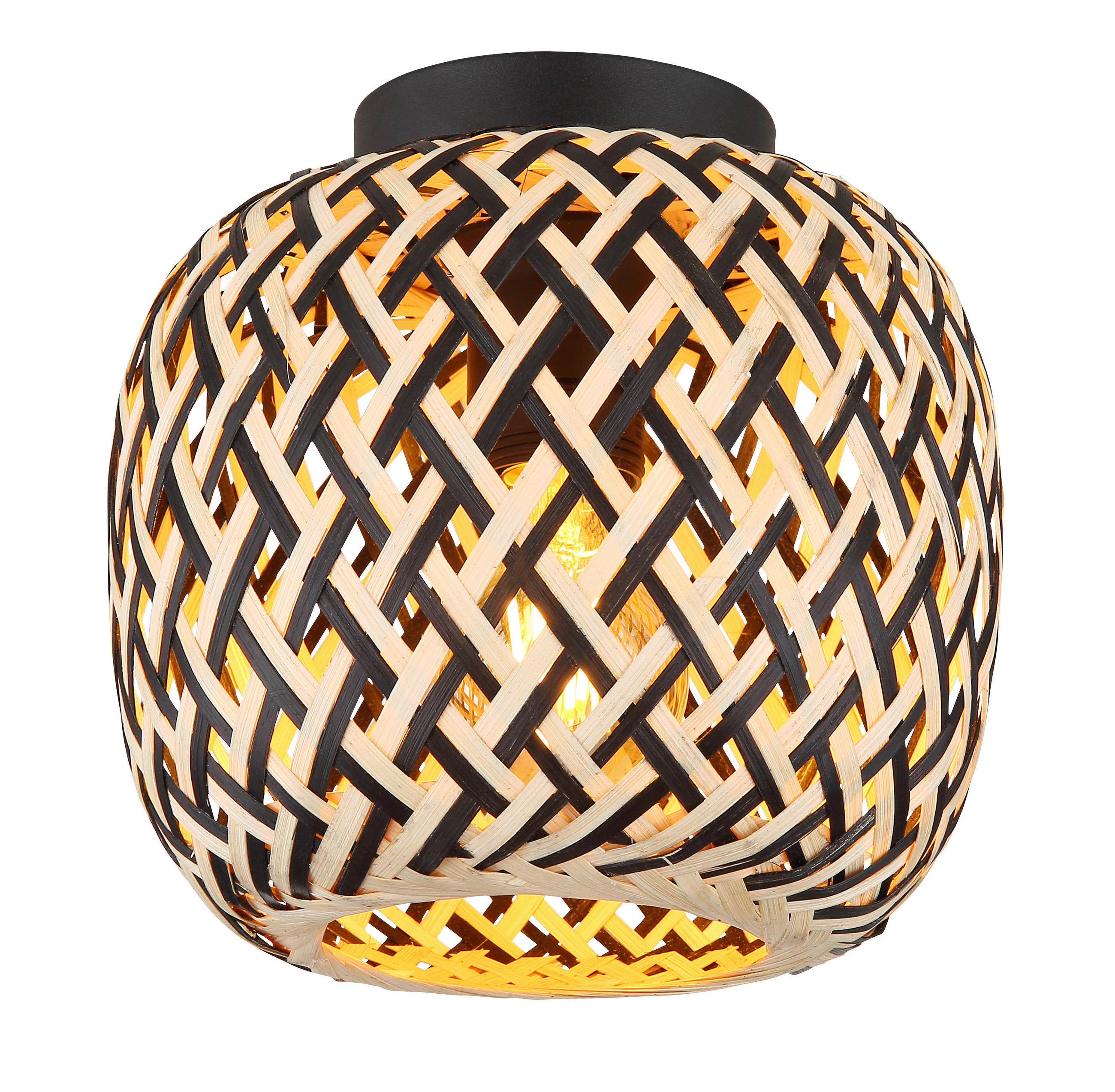 SVJETILJKA STROPNA - prirodne boje/crna, Natur, metal/prirodni materijali (20/19,5cm) - Globo