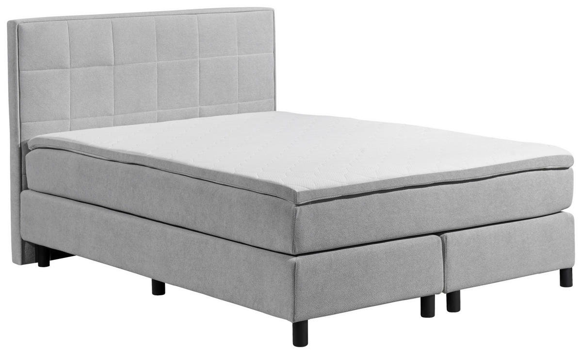 BOXBETT 140/200 cm  in Hellgrau  - Hellgrau, Modern, Holzwerkstoff/Kunststoff (140/200cm) - MID.YOU