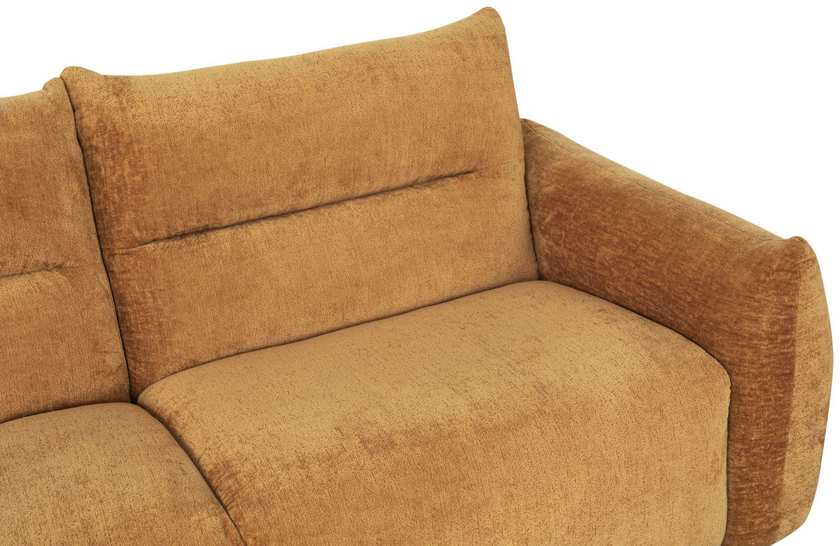 2-SITZER-SOFA Chenille Goldfarben  - Goldfarben/Schwarz, MODERN, Kunststoff/Textil (216/89/92cm) - MID.YOU