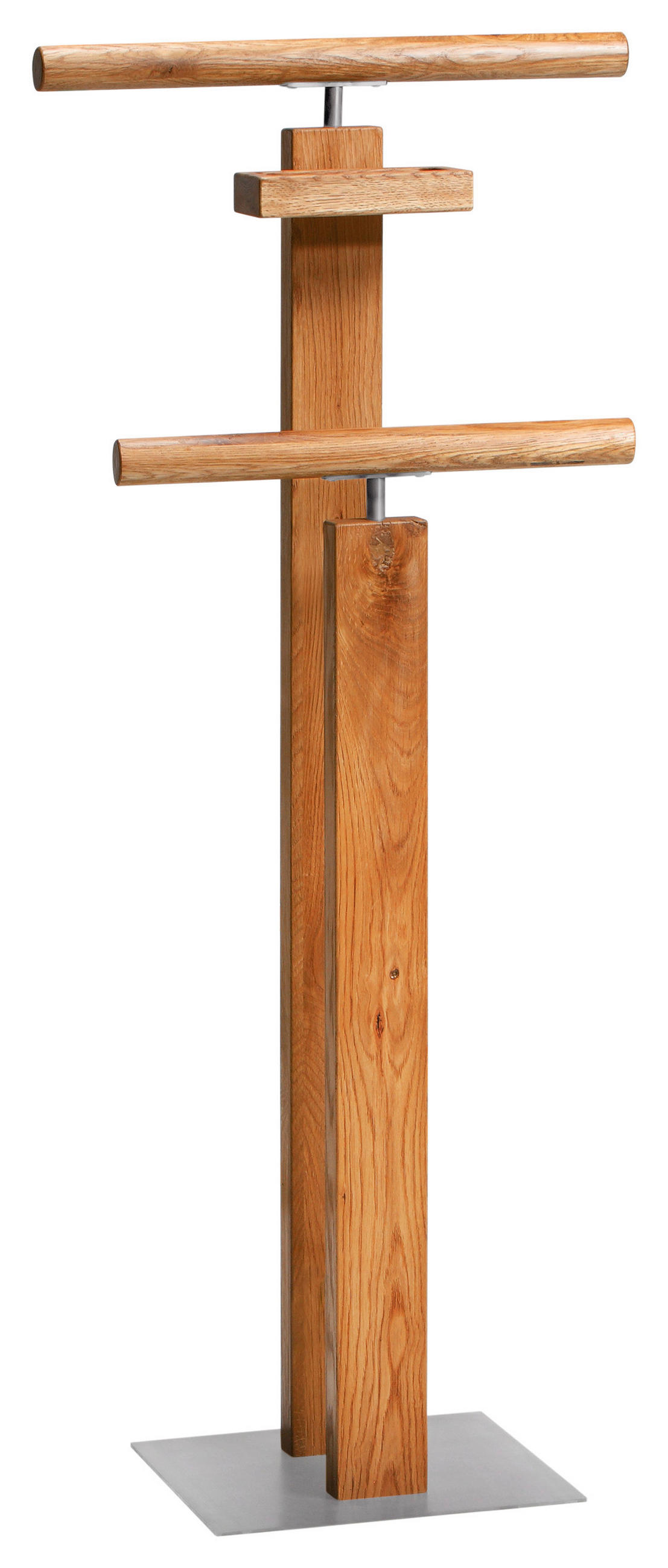 HERRENDIENER - Wildeiche/Alufarben, KONVENTIONELL, Holz/Metall (45/107/28cm) - Hasena