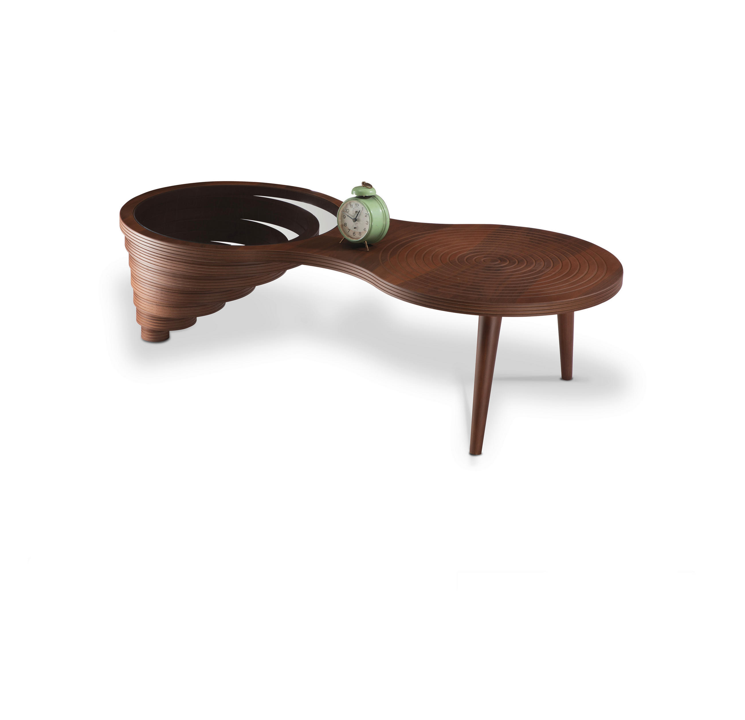 KLUB STOČIĆ 130/60/40 cm  boja oraha  - boja oraha, Dizajnerski, staklo/pločasti materijal (130/60/40cm) - Cantus