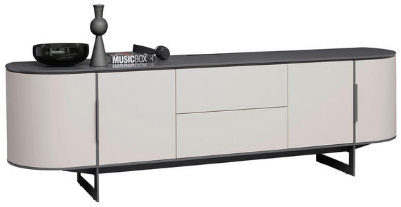 LOWBOARD 220/65/45 cm - Anthrazit/Beige, Design, Holzwerkstoff/Metall (220/65/45cm) - Ambiente
