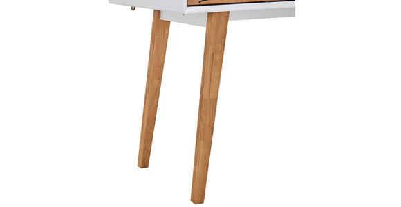 SCHMINKTISCH 120/55/135 cm, Weiß, Eichefarben  - Eichefarben/Weiß, Trend, Glas/Holz (120/55/135cm) - Xora