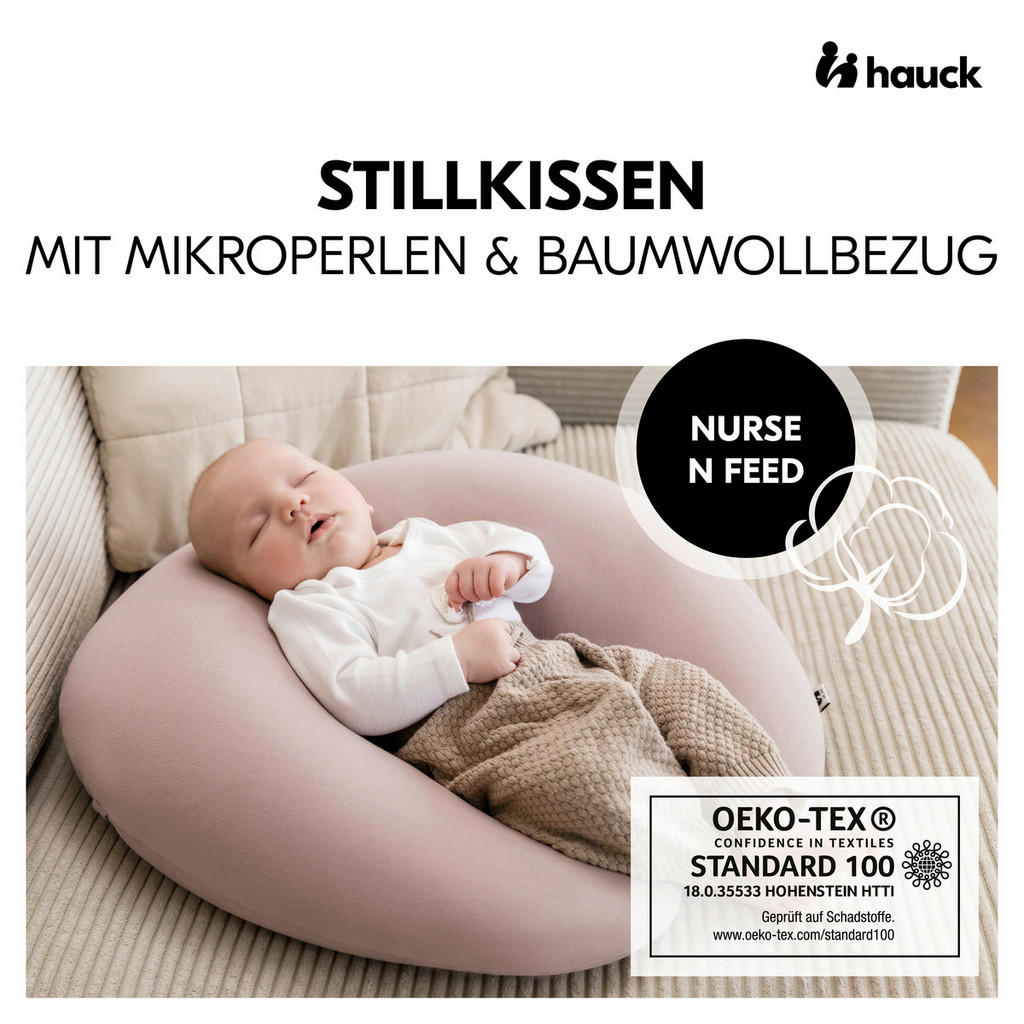 Thumbnail - Hauck Stillkissen Nurse N Feed, Altrosa, Textil, Füllung: EPS Mikroperlen,EPS Mikroperlen, 25x80x140 cm, Oeko-Tex® Stand...